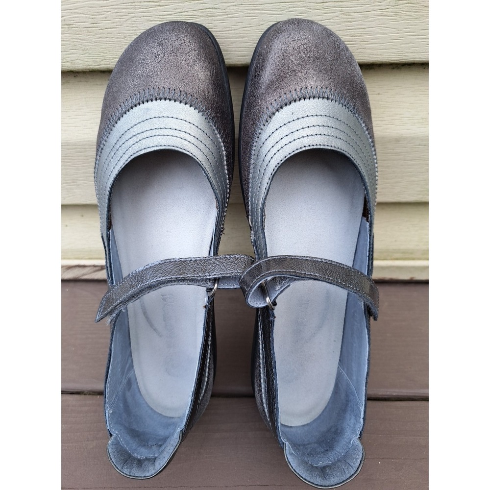 Naot Women's Kirei Mary Jane Comfort Flat Grey Leather Shoes EU 41 US 10